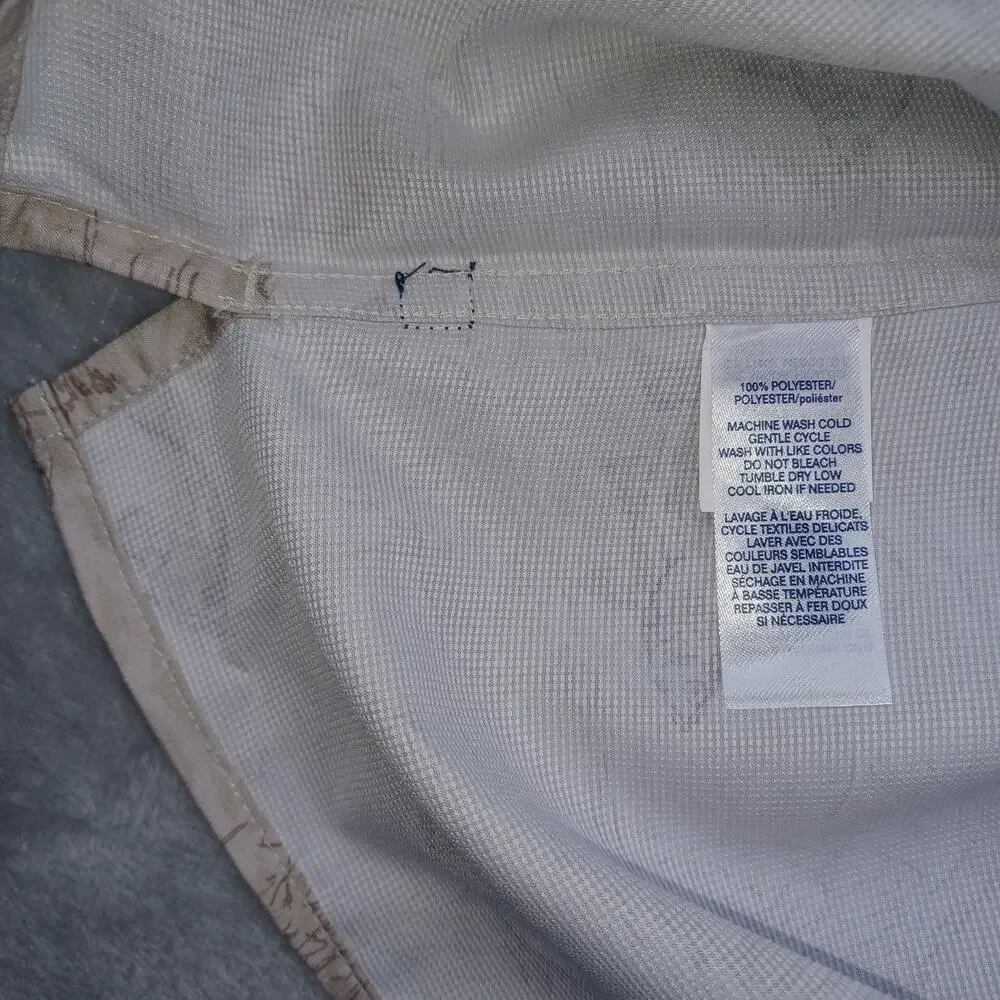 NWT Chaps Fishing Shirt | Men's Small | Tan Fish Print | UPF 50+ Quick Dry